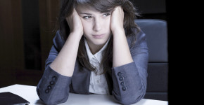 Thoughtful woman in the office