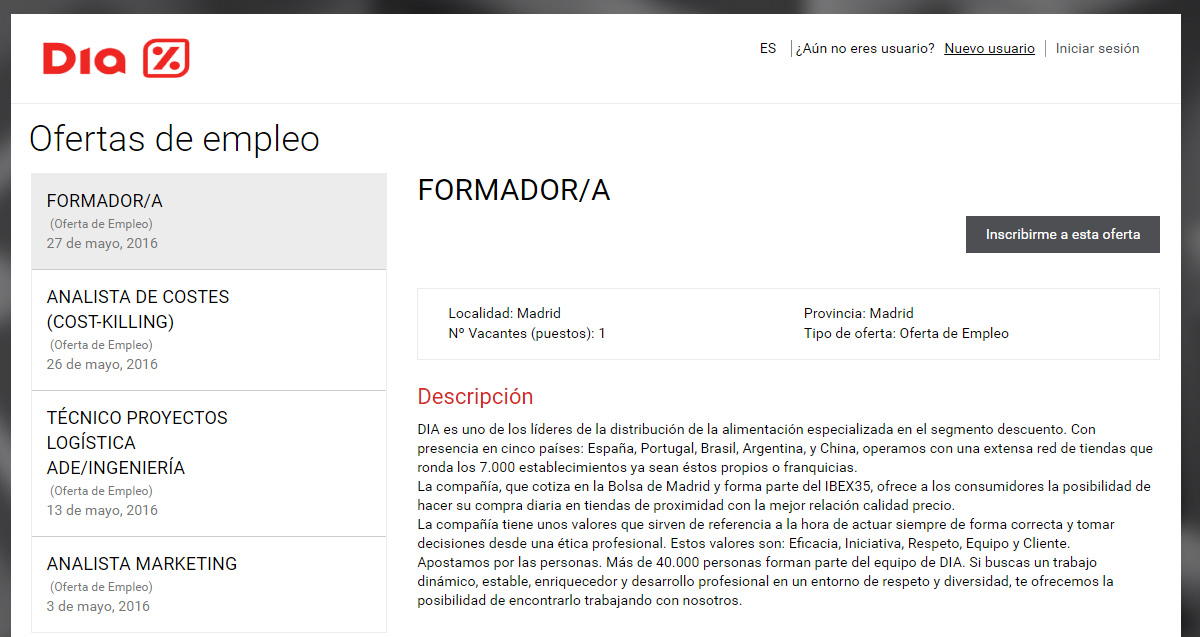 Ofertas Día. Fuente: dia.com